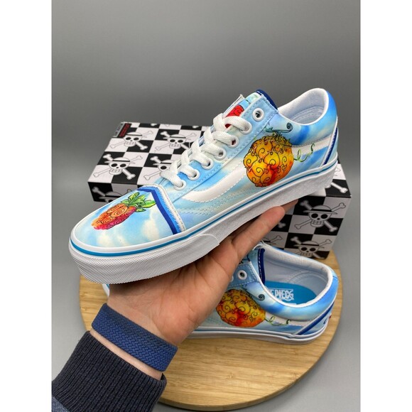 Vans One Piece Devil Fruit Skate Sneaker Old Skool Shoes Blue Mens 7.5 Womens 9 - Picture 14 of 16